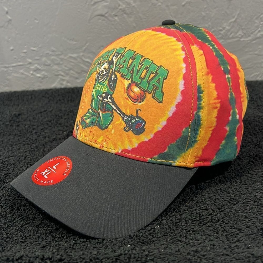 🔥🏀 Liquid Blue Grateful Dead Lithuania Skeleton Basketball Fitted Flex Fit Hat - Picture 2 of 2